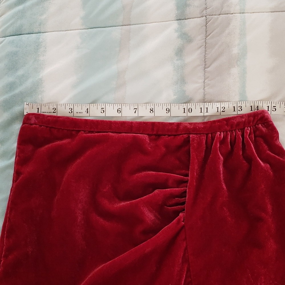 Anthropologie Monte Raspberry Velvet Mini Skirt - Picture 9 of 16
